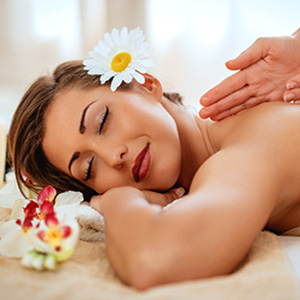 girl taking a massage